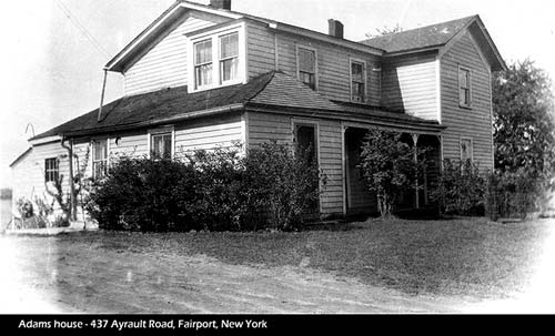 House of James Adams and Selina Looker (Brand) Adams at 437 Ayrault Road, Fairport, New York.  